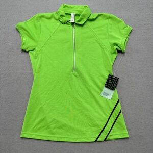 NEW InPhorm Polo Shirt Women's XS Lime Green Half Zip Short Sleeve Activewear